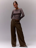 Dark Grey Loose Tailored Trousers