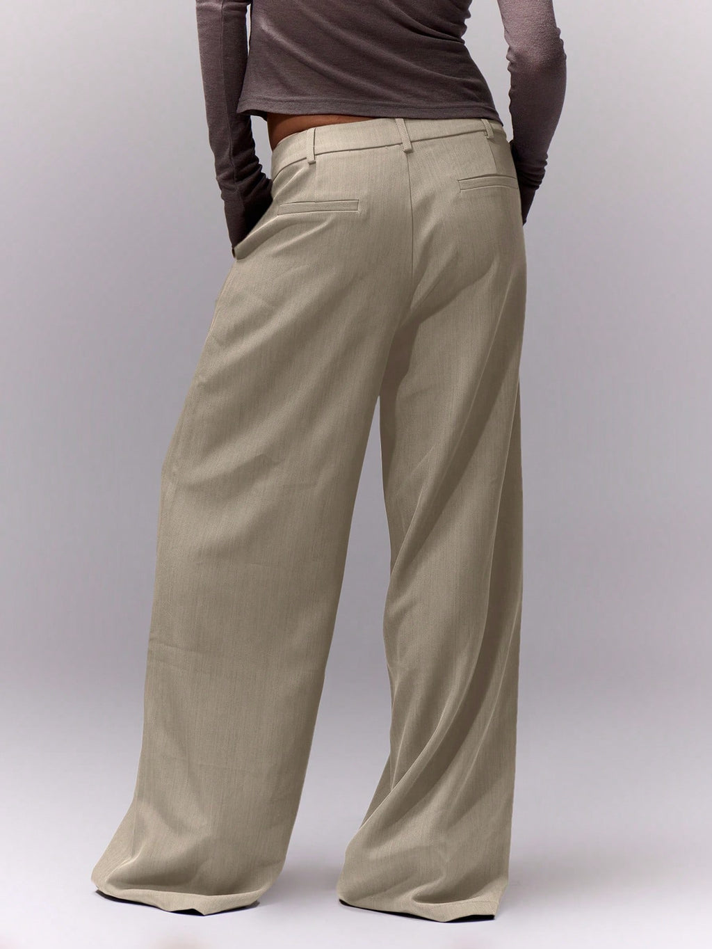 Stone Loose Tailored Trousers