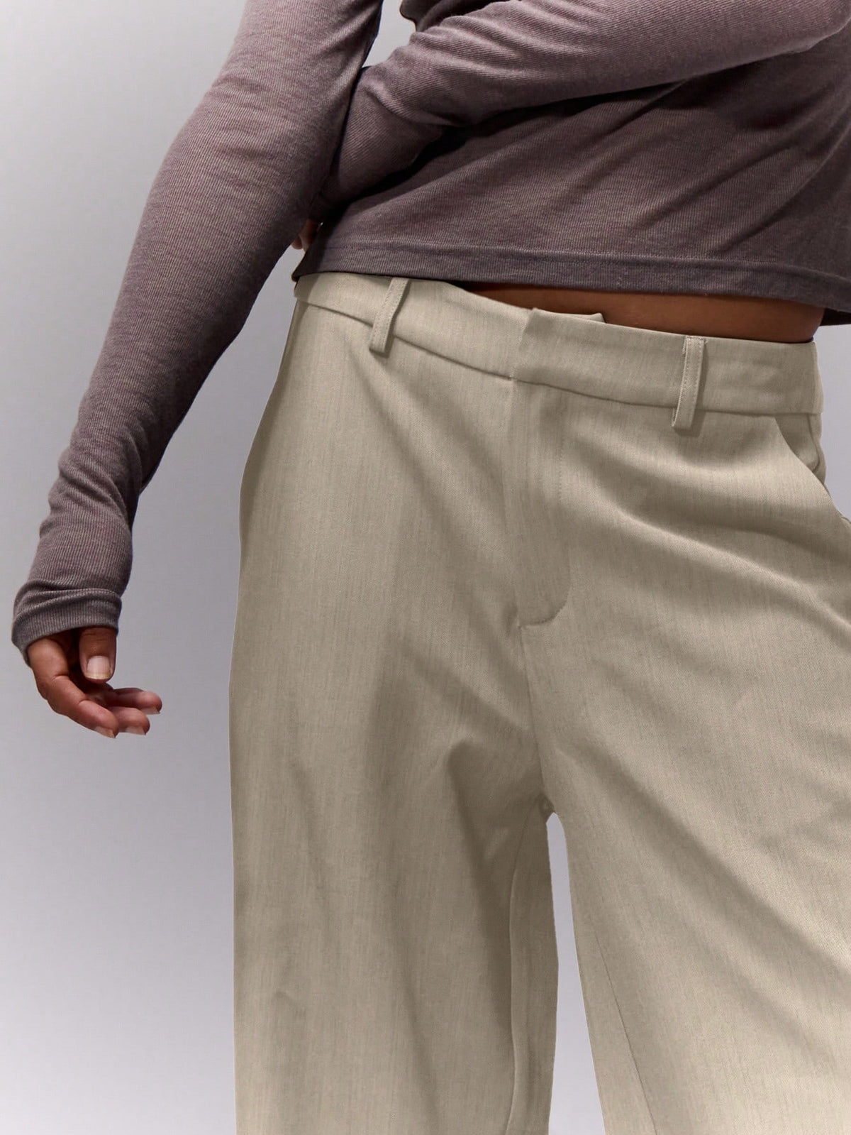 Stone Loose Tailored Trousers