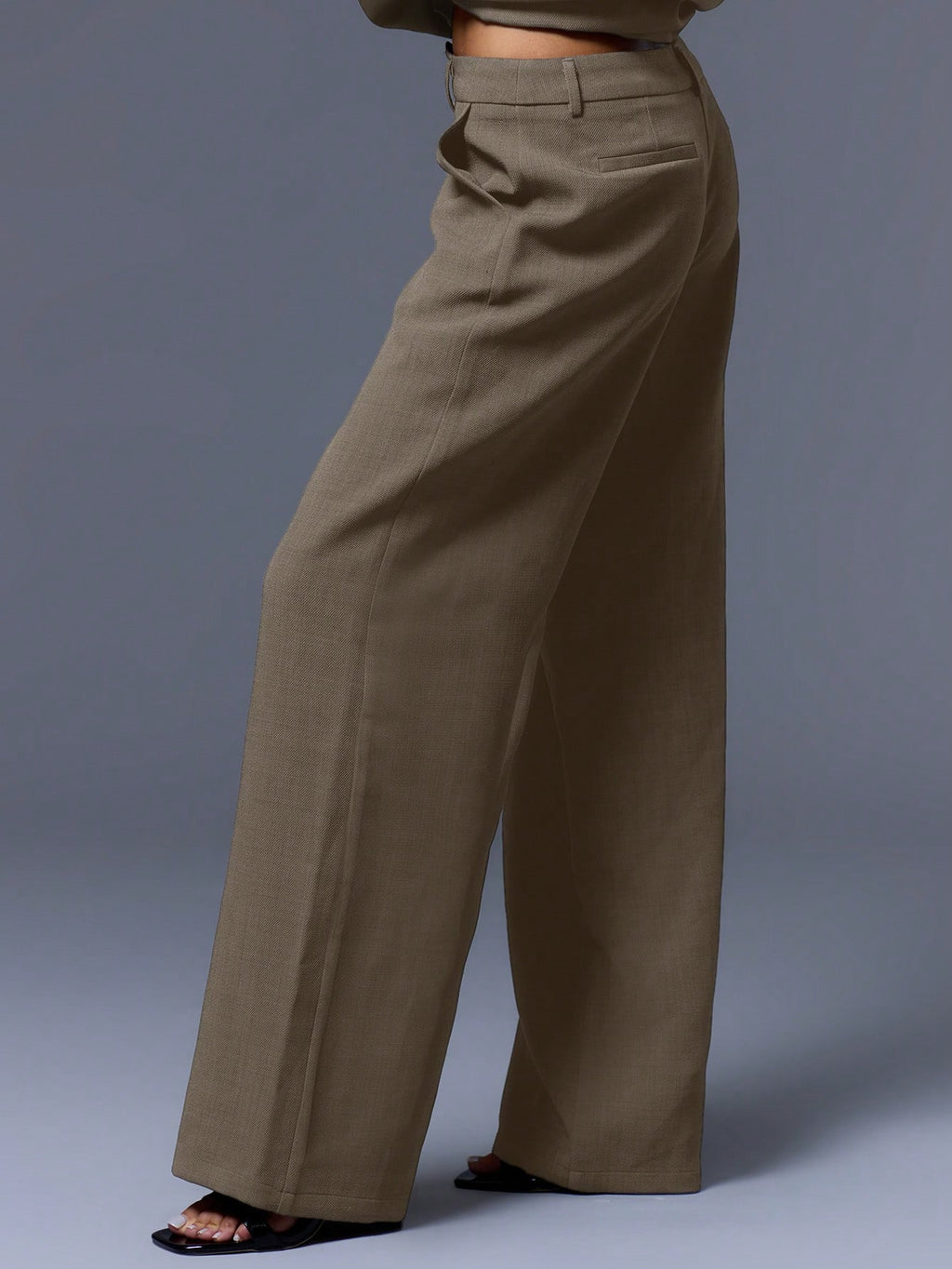 Khaki Low Rise Tailored Trousers