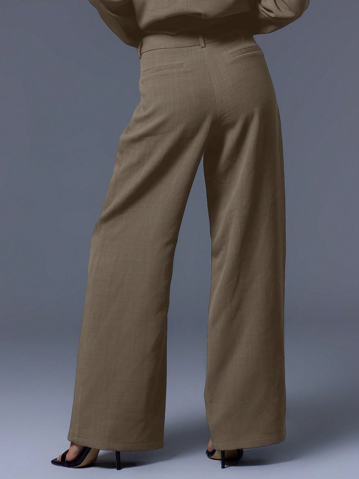 Khaki Low Rise Tailored Trousers