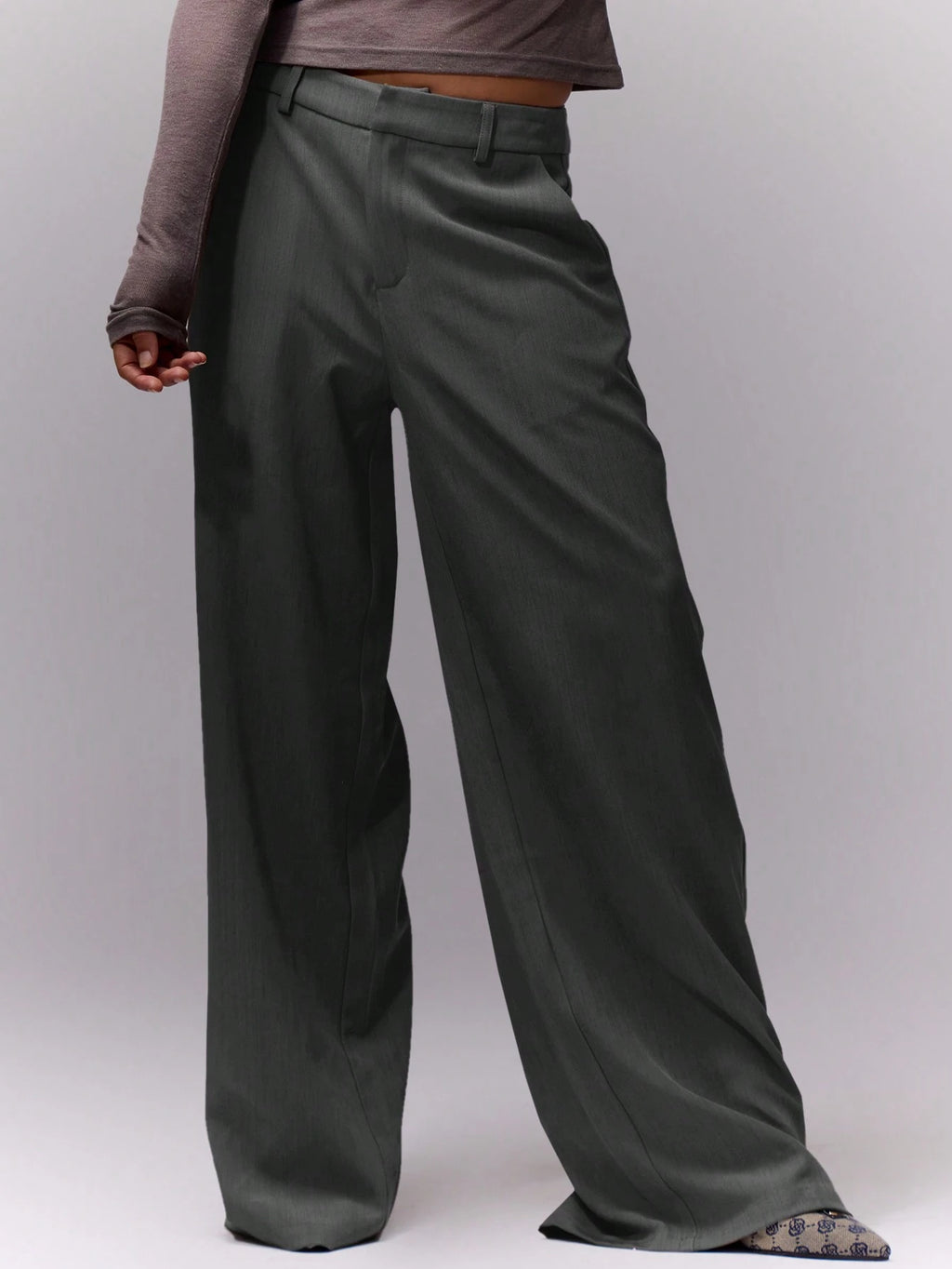 Dark Grey Loose Tailored Trousers II