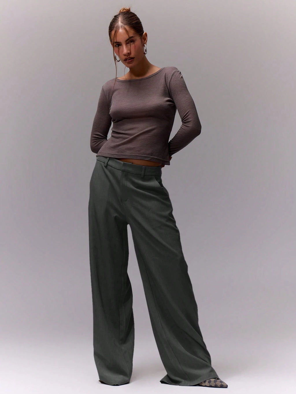 Dark Grey Loose Tailored Trousers II