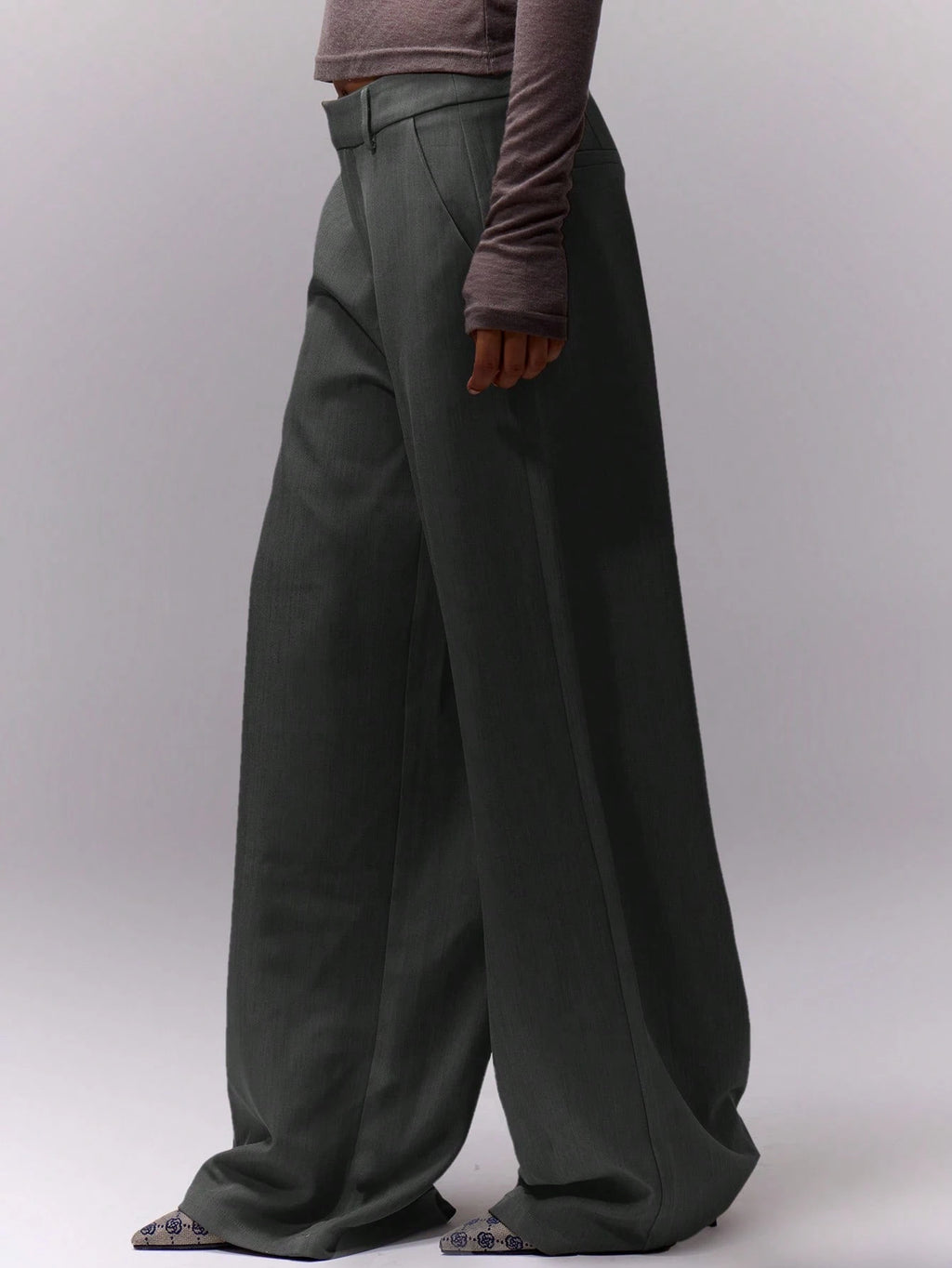 Dark Grey Loose Tailored Trousers II