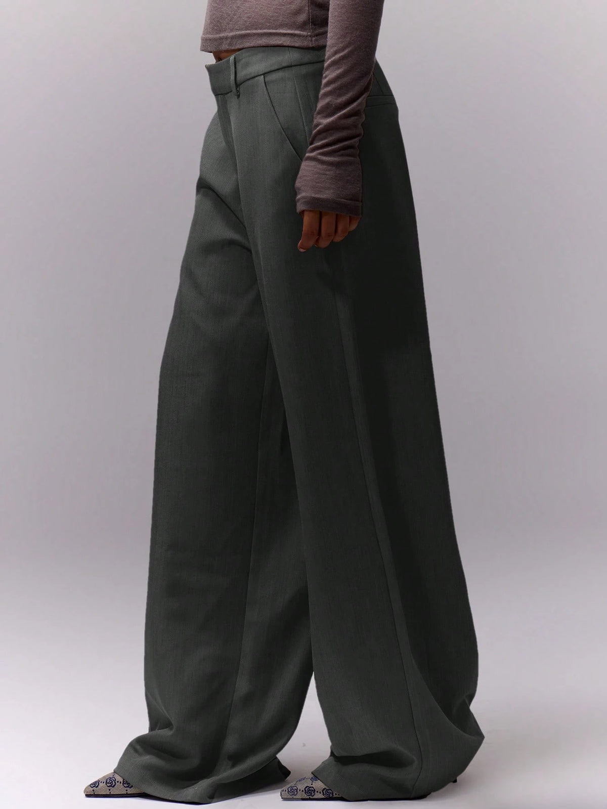 Dark Grey Loose Tailored Trousers II