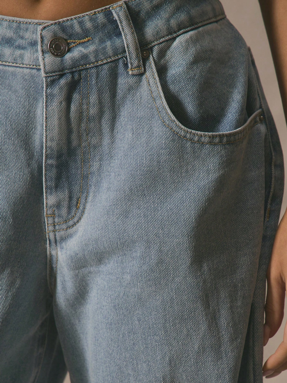 Blue Flare Leg Cotton Jeans