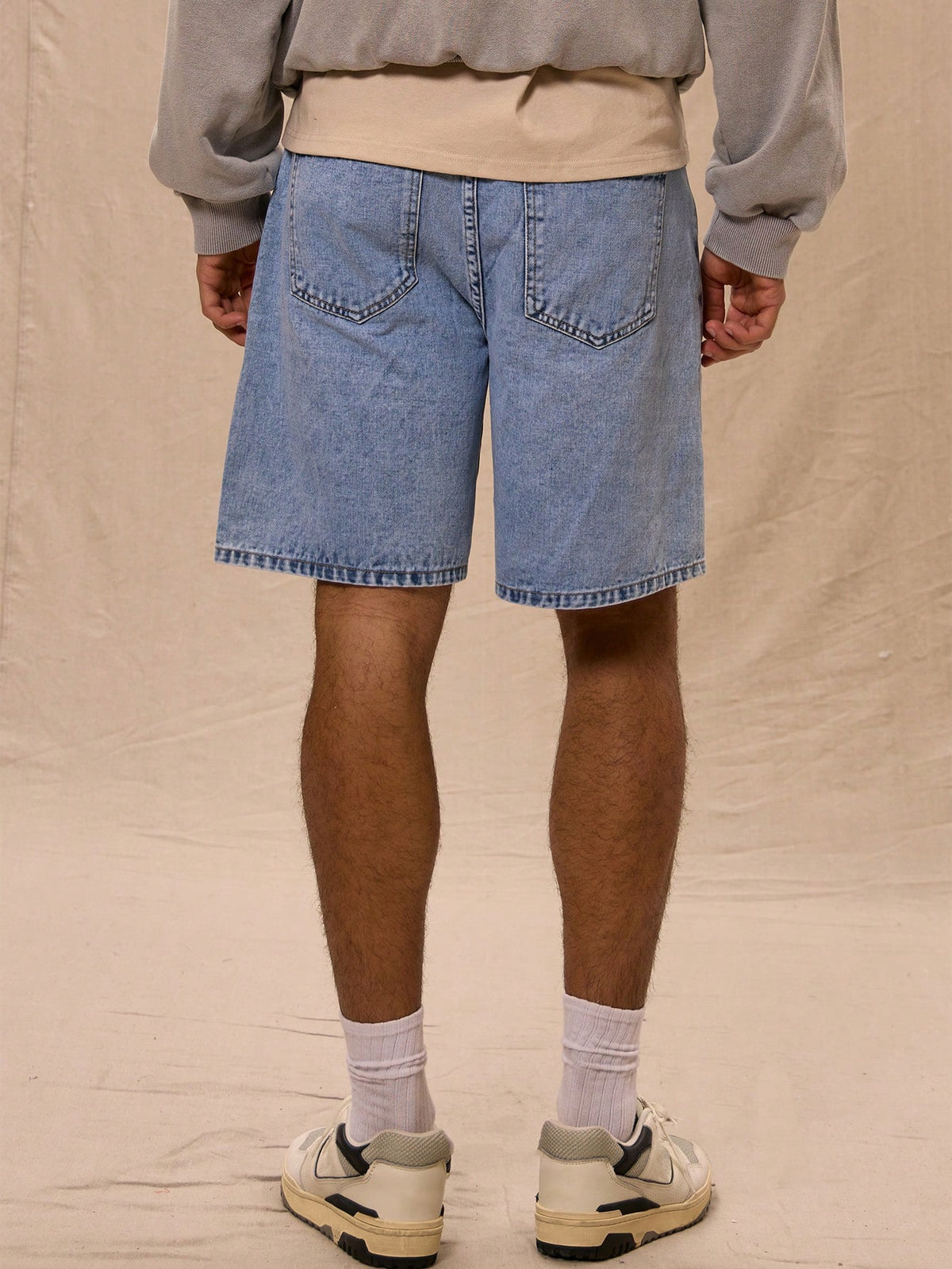 Baby Blue Washed Denim Shorts