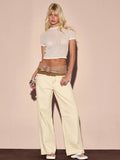 Yellow Washed Straight Leg Jeans