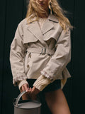 Khaki Cropped Trench Coat