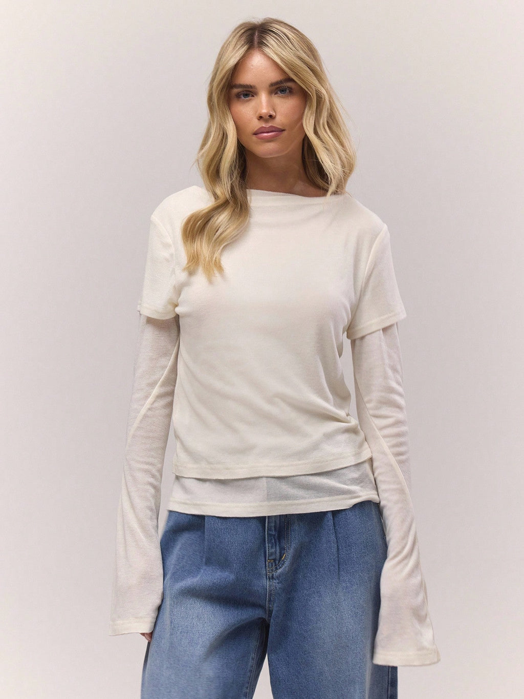 Apricot Double Layer Graphic Top