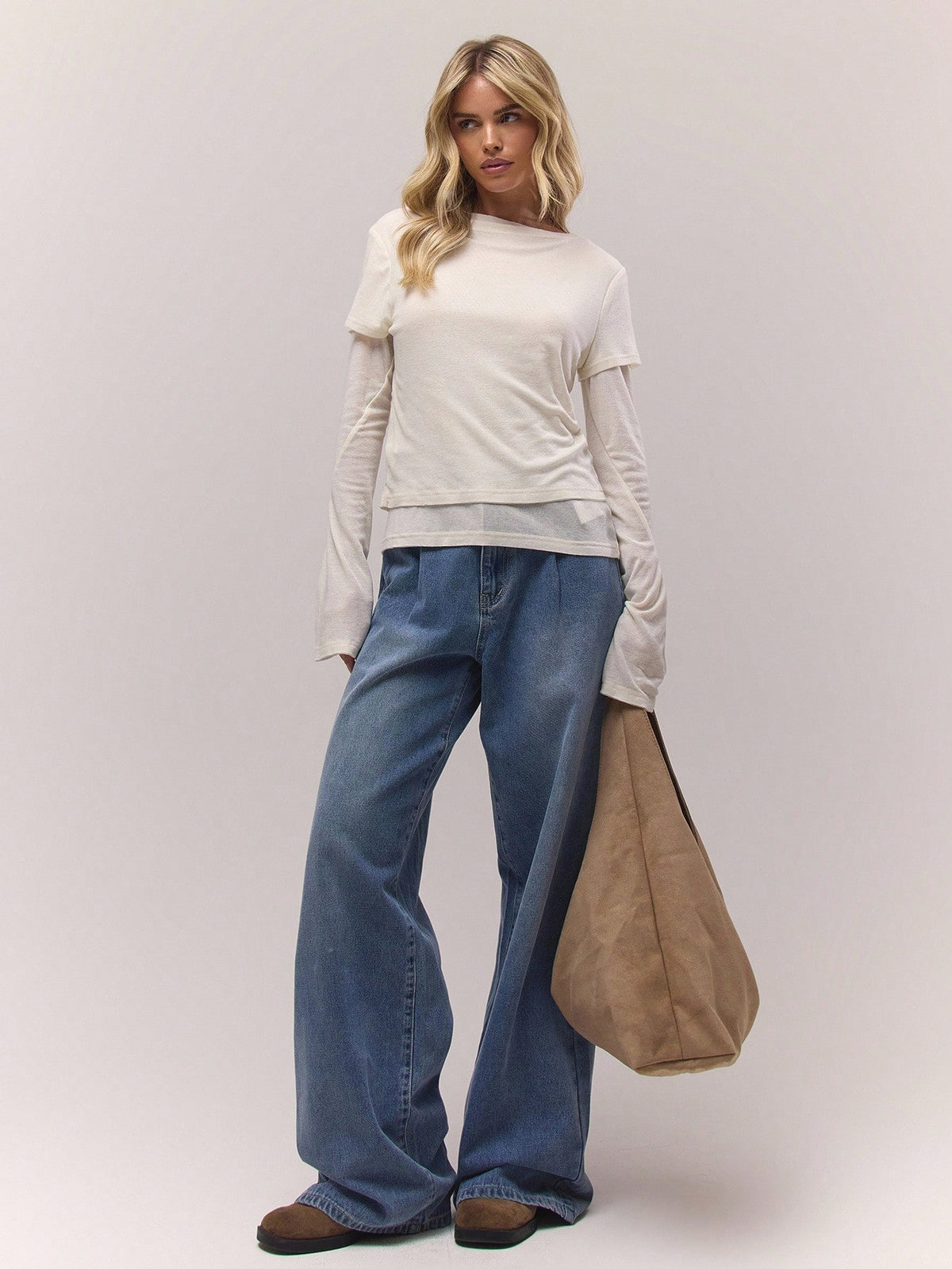 Apricot Double Layer Graphic Top