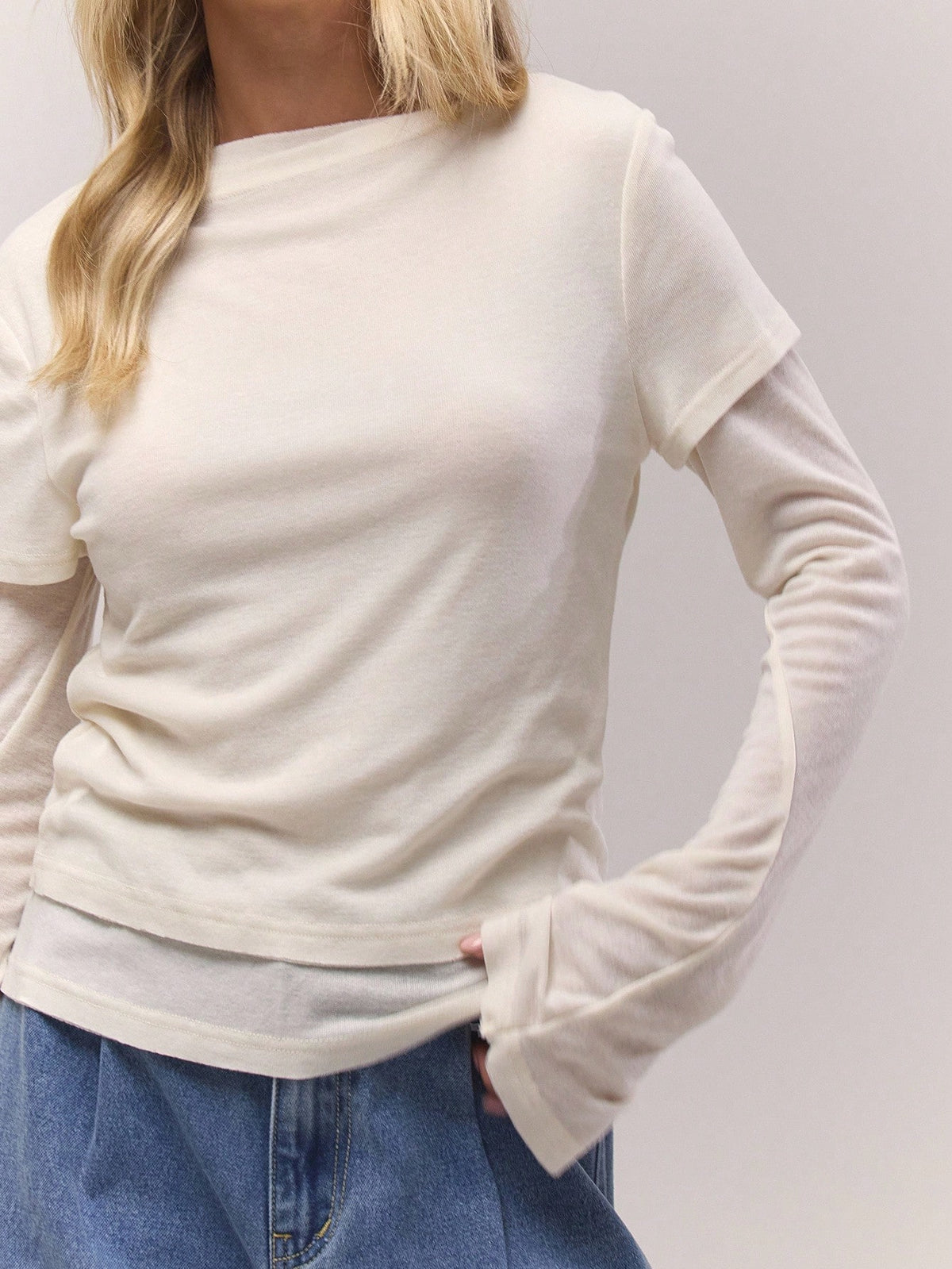 Apricot Double Layer Graphic Top