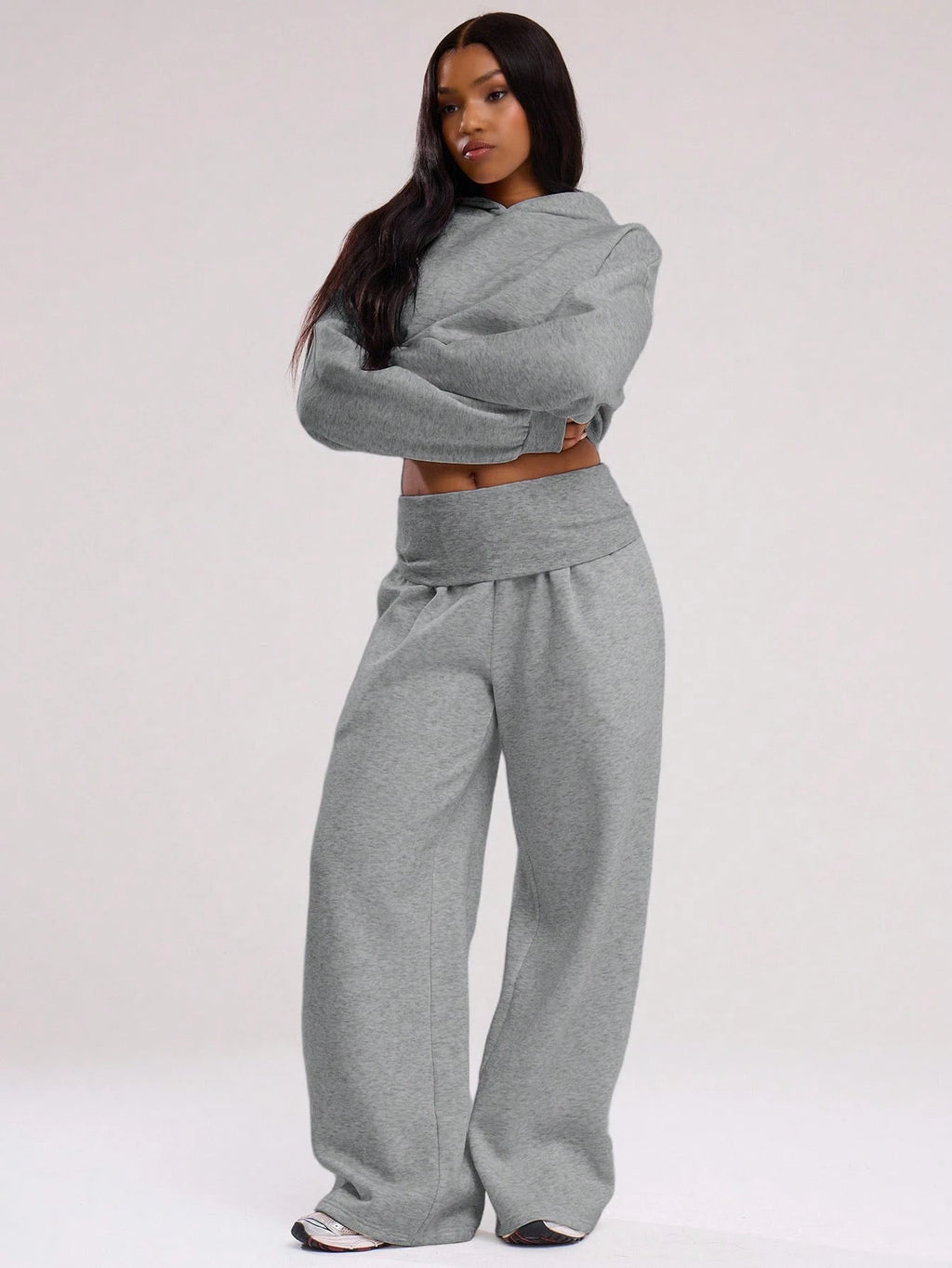 Dark Grey Extreme Wide Leg Trousers