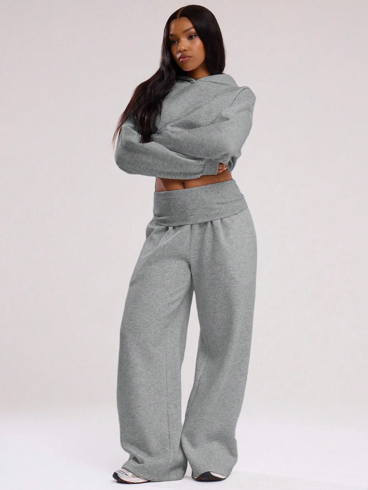 Dark Grey Extreme Wide Leg Trousers
