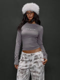 Grey Graphic Long Sleeve Tee