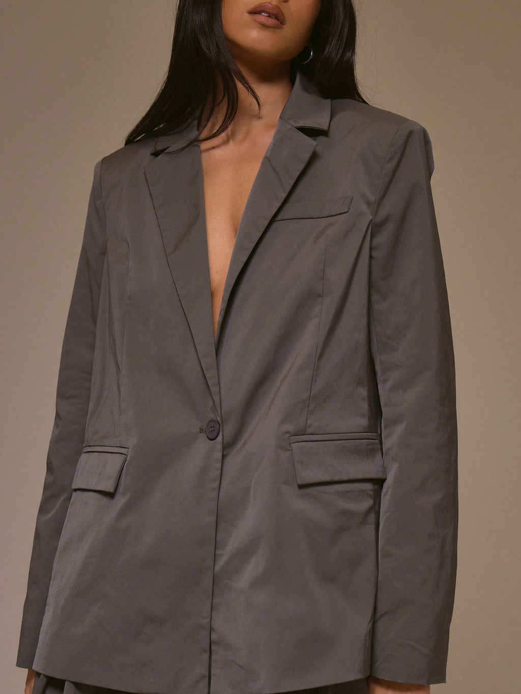 Dark Grey Oversized Blazer – Workwear