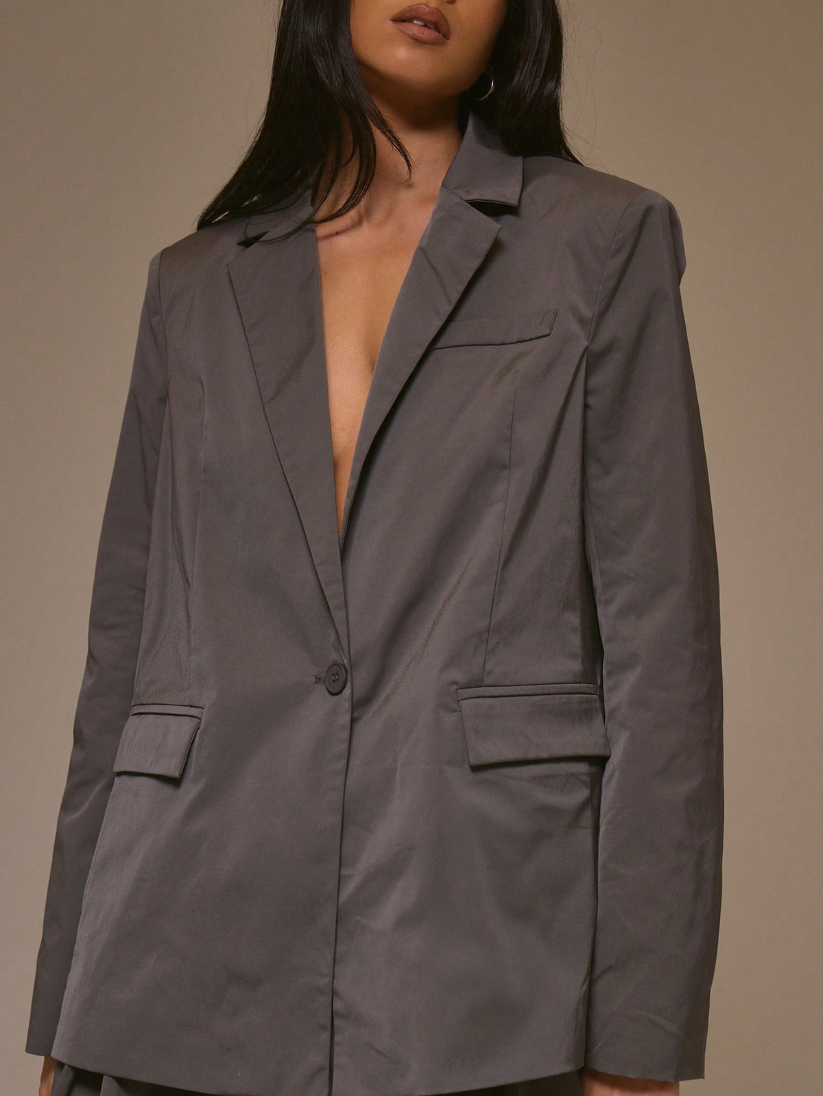 Dark Grey Oversized Blazer – Workwear