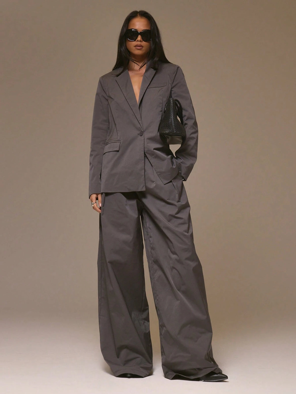 Dark Grey Oversized Blazer – Workwear