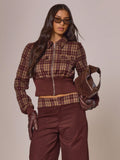 Plaid Zip Through Jacket