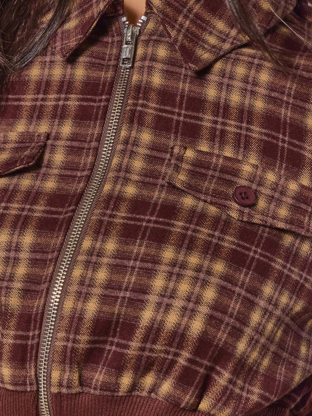 Plaid Zip Through Jacket