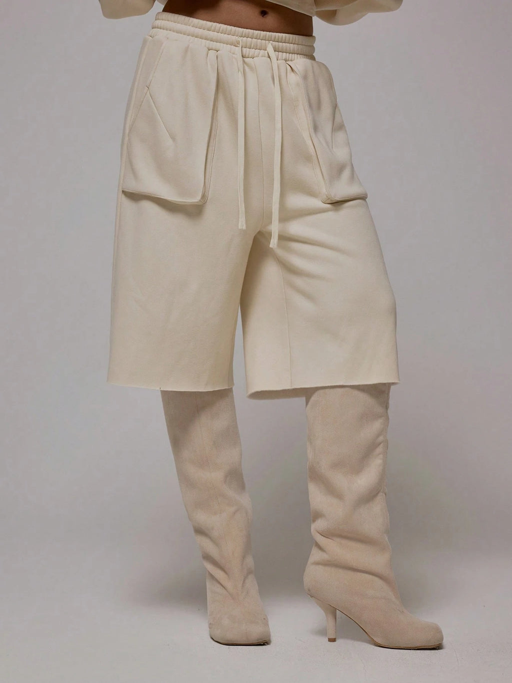 Apricot Raw Hem Jogger Shorts