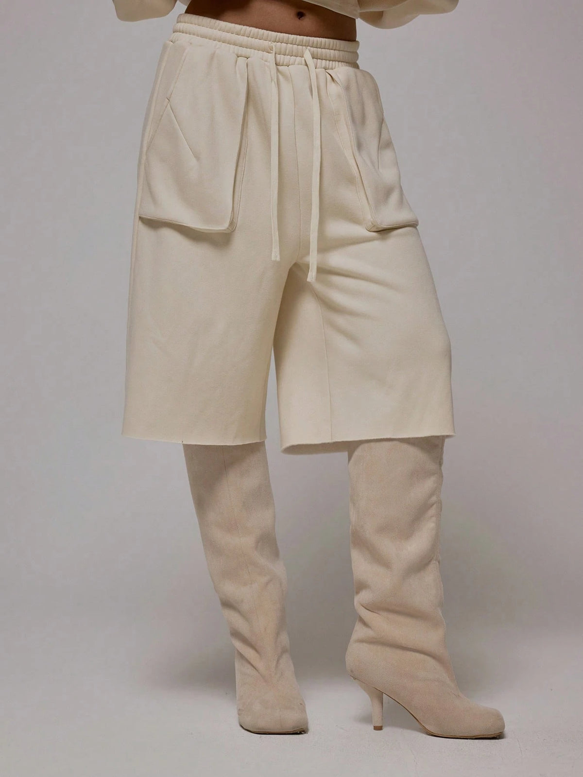 Apricot Raw Hem Jogger Shorts