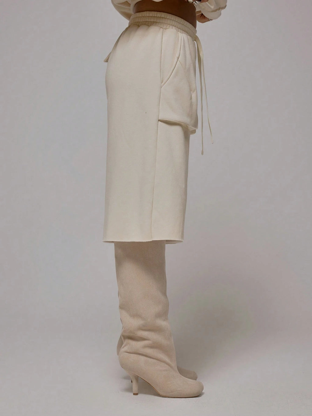 Apricot Raw Hem Jogger Shorts