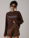 Chocolate Brown Oversized Long Sleeve Top