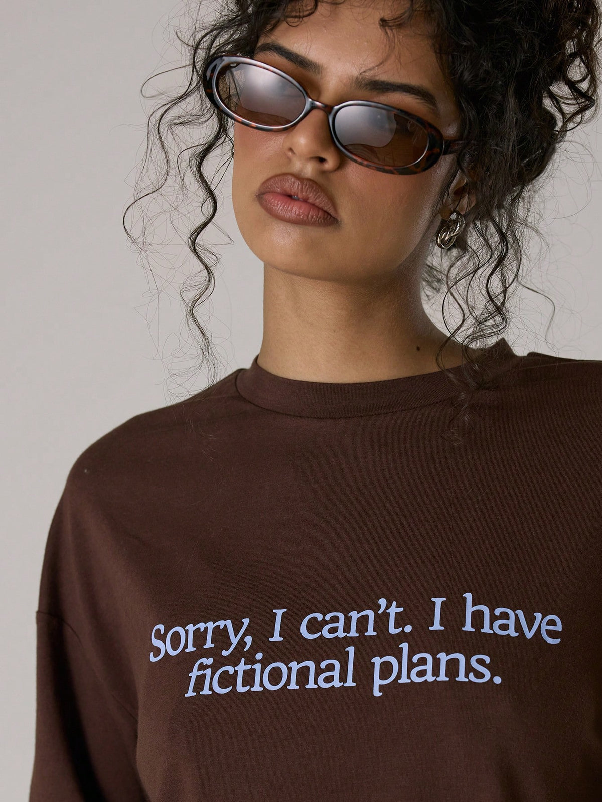 Chocolate Brown Oversized Long Sleeve Top