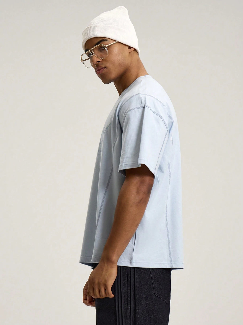 'Work Hard' Graphic Tee – Baby Blue