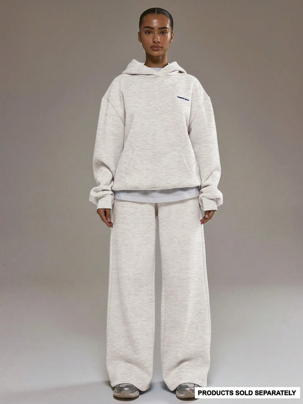 Light Grey Oversized Wide Leg Joggers