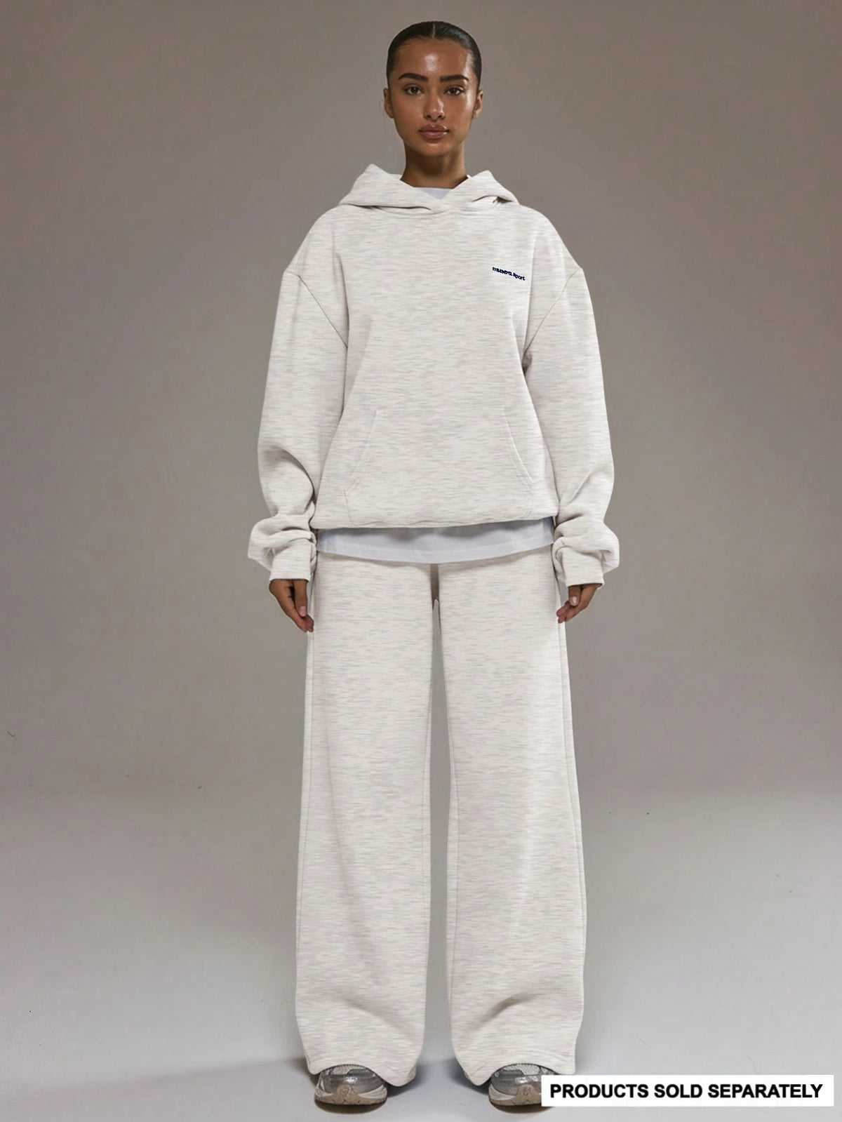 Light Grey Oversized Wide Leg Joggers
