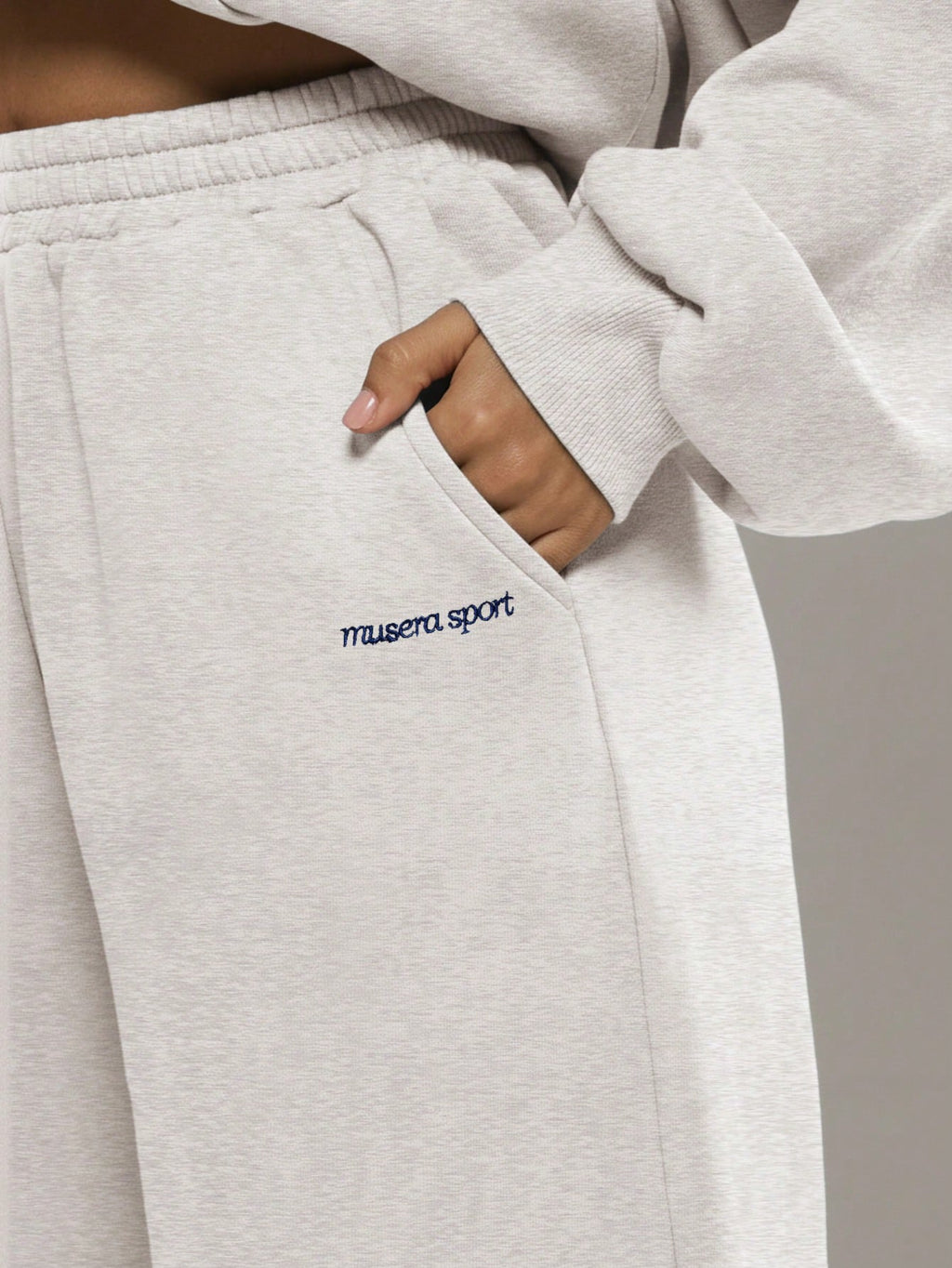 Light Grey Oversized Wide Leg Joggers