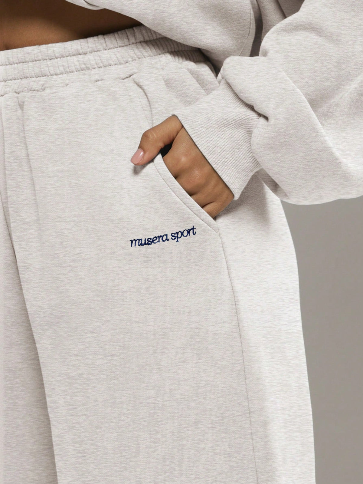 Light Grey Oversized Wide Leg Joggers