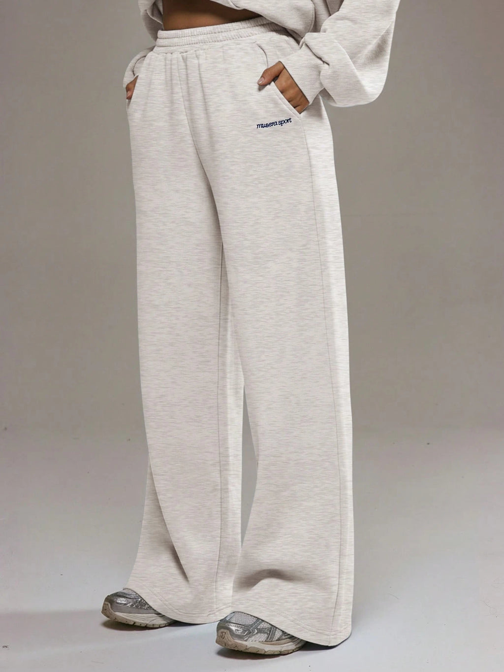 Light Grey Oversized Wide Leg Joggers