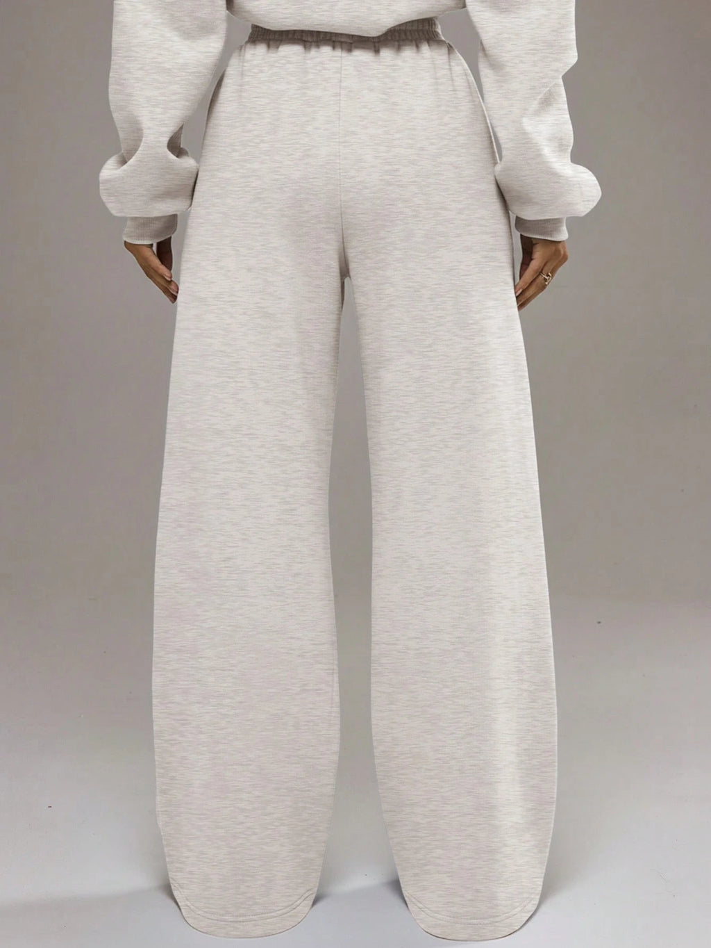 Light Grey Oversized Wide Leg Joggers