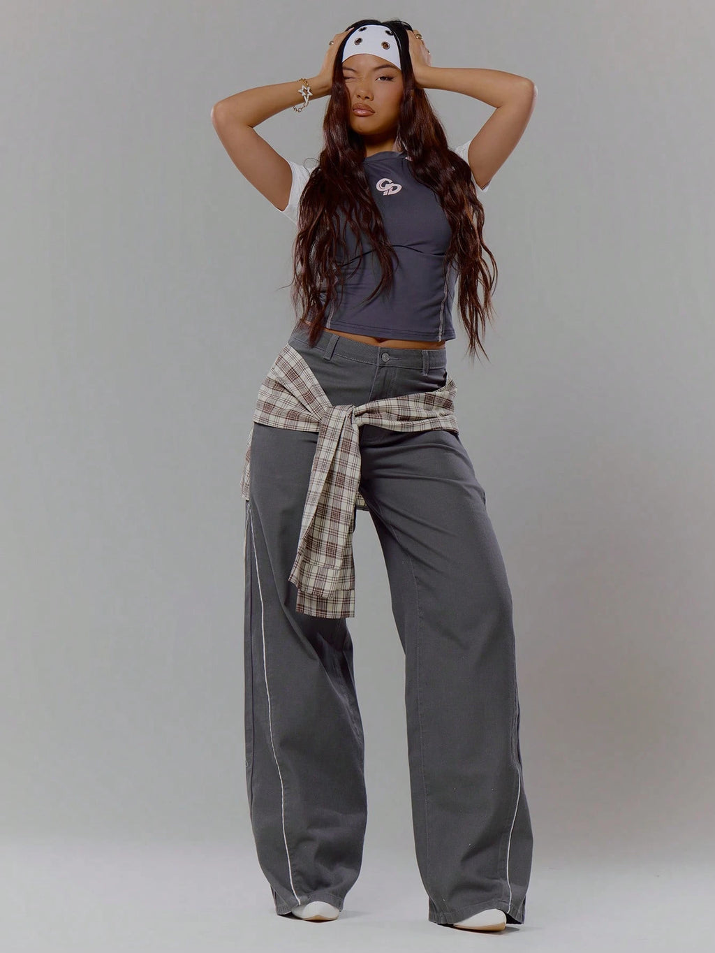 Dark Grey Baggy Wide Leg Jeans