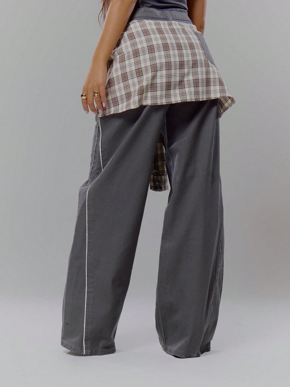 Dark Grey Baggy Wide Leg Jeans