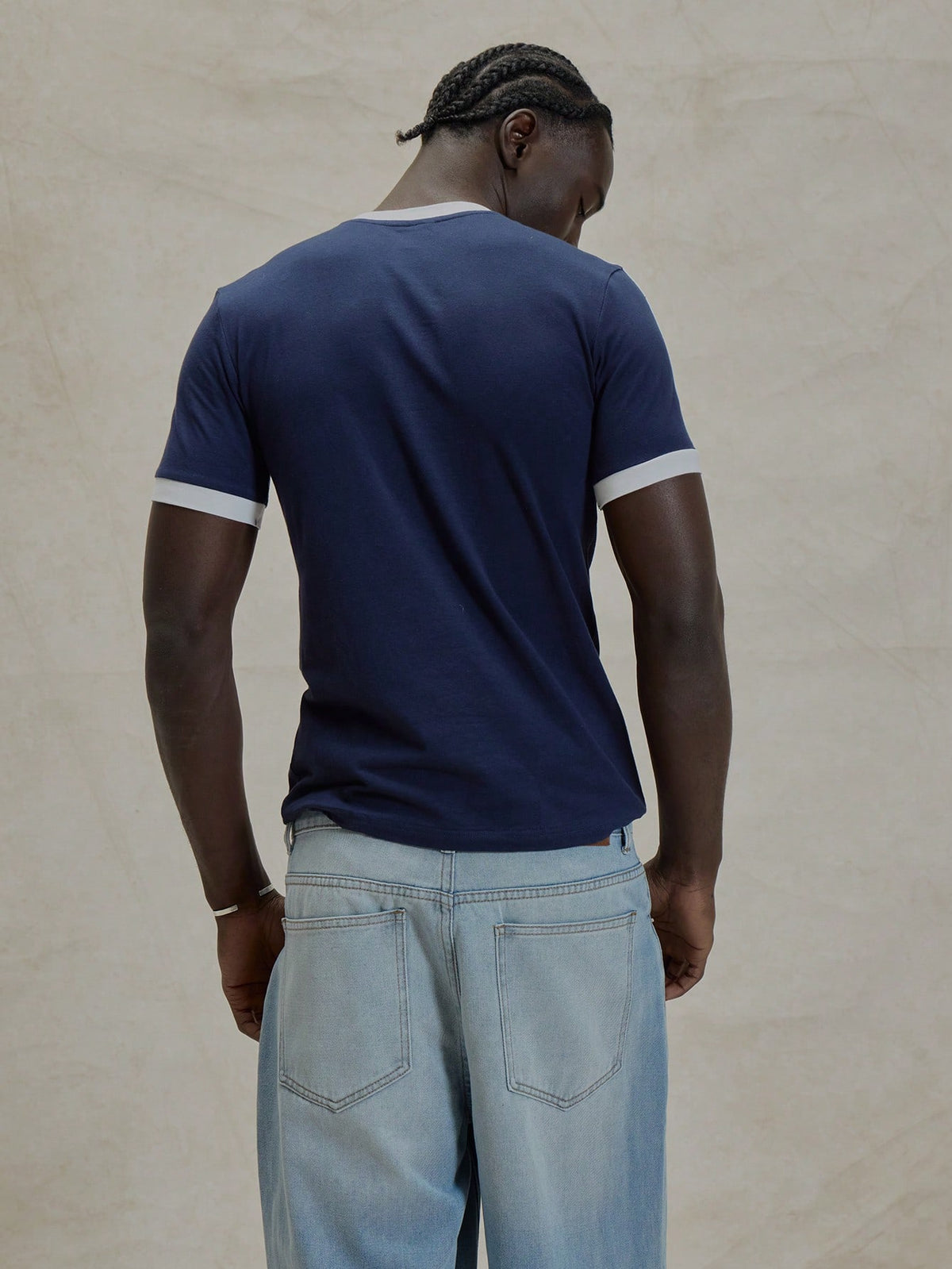Navy Contrast Slim Fit T-Shirt