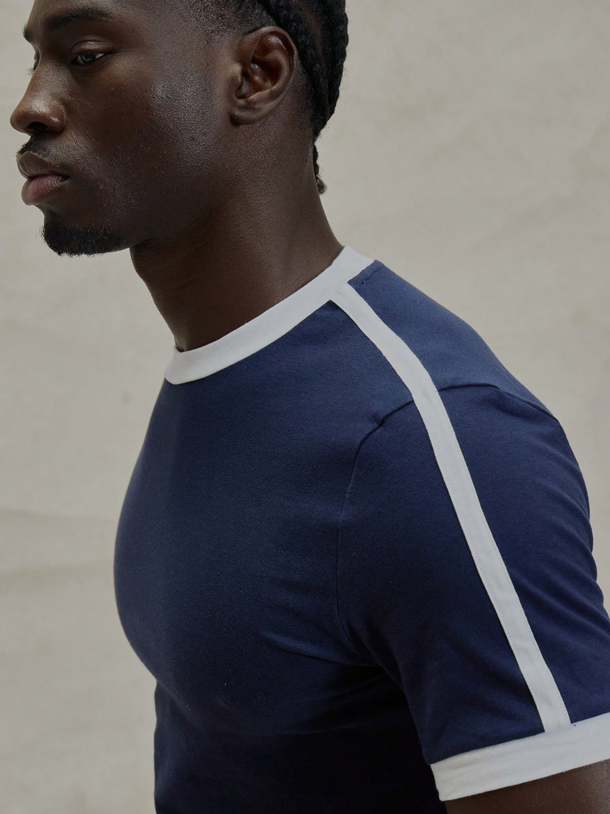 Navy Contrast Slim Fit T-Shirt
