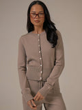 Khaki Fitted Button Cardigan