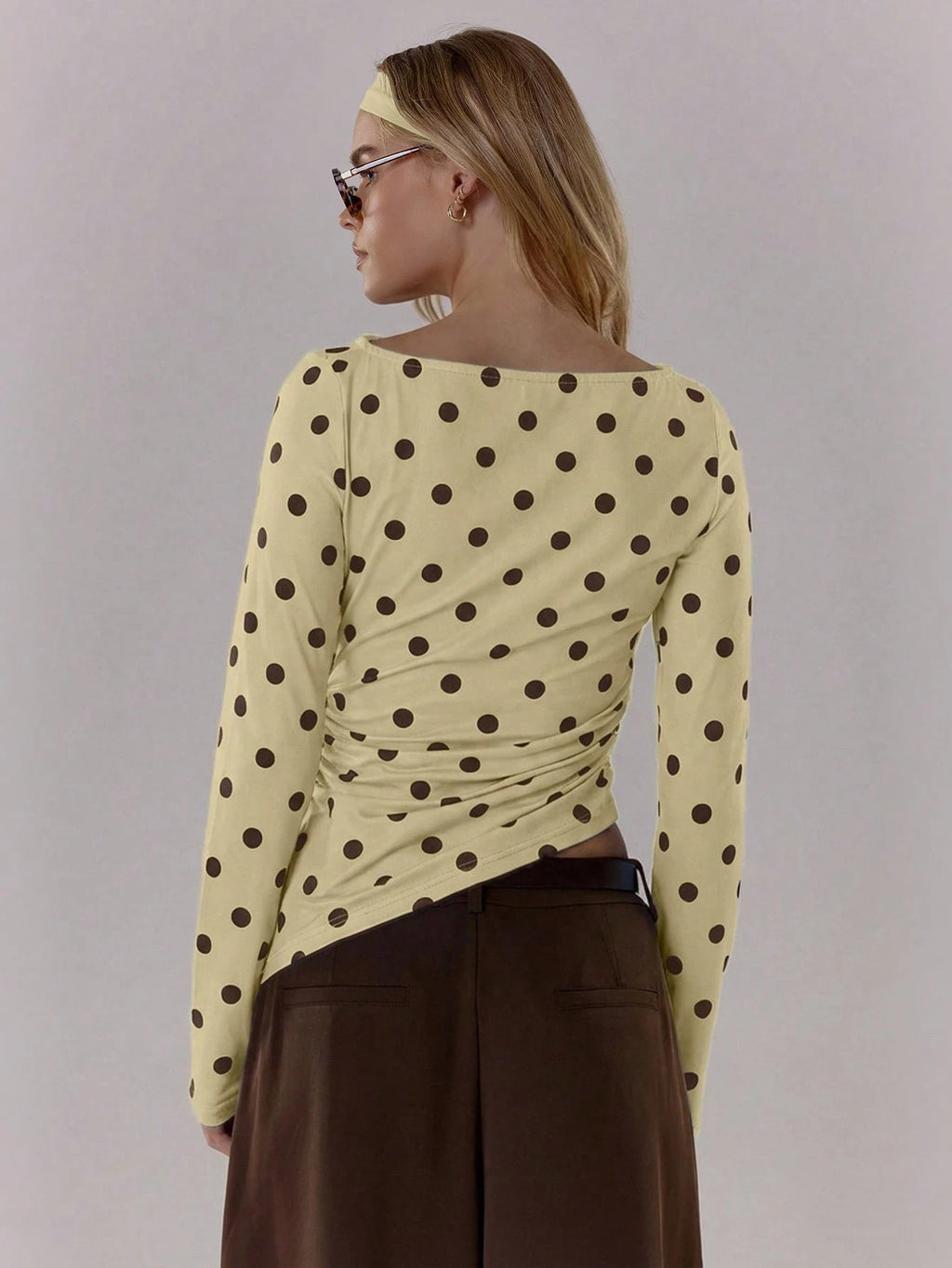 Yellow Polka Dot Long Sleeve Top