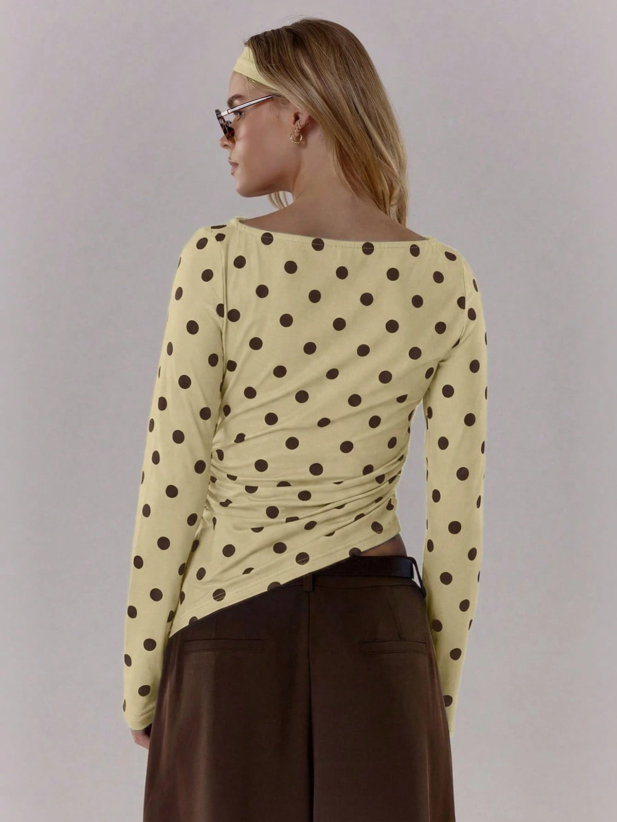 Yellow Polka Dot Long Sleeve Top