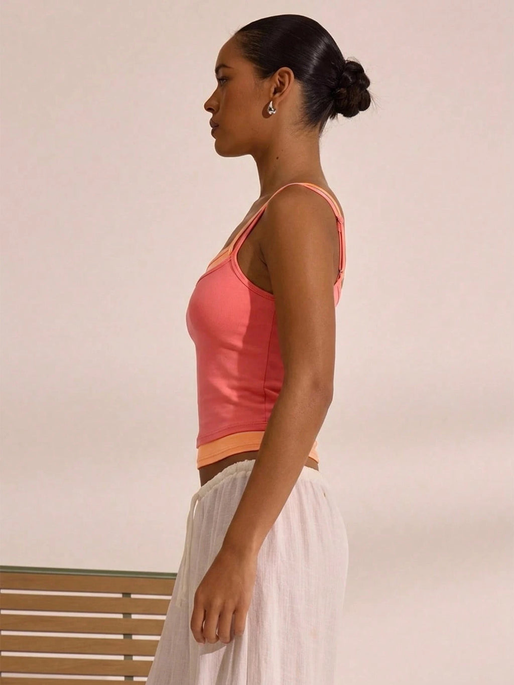 Colourblock Ruched Cami Top