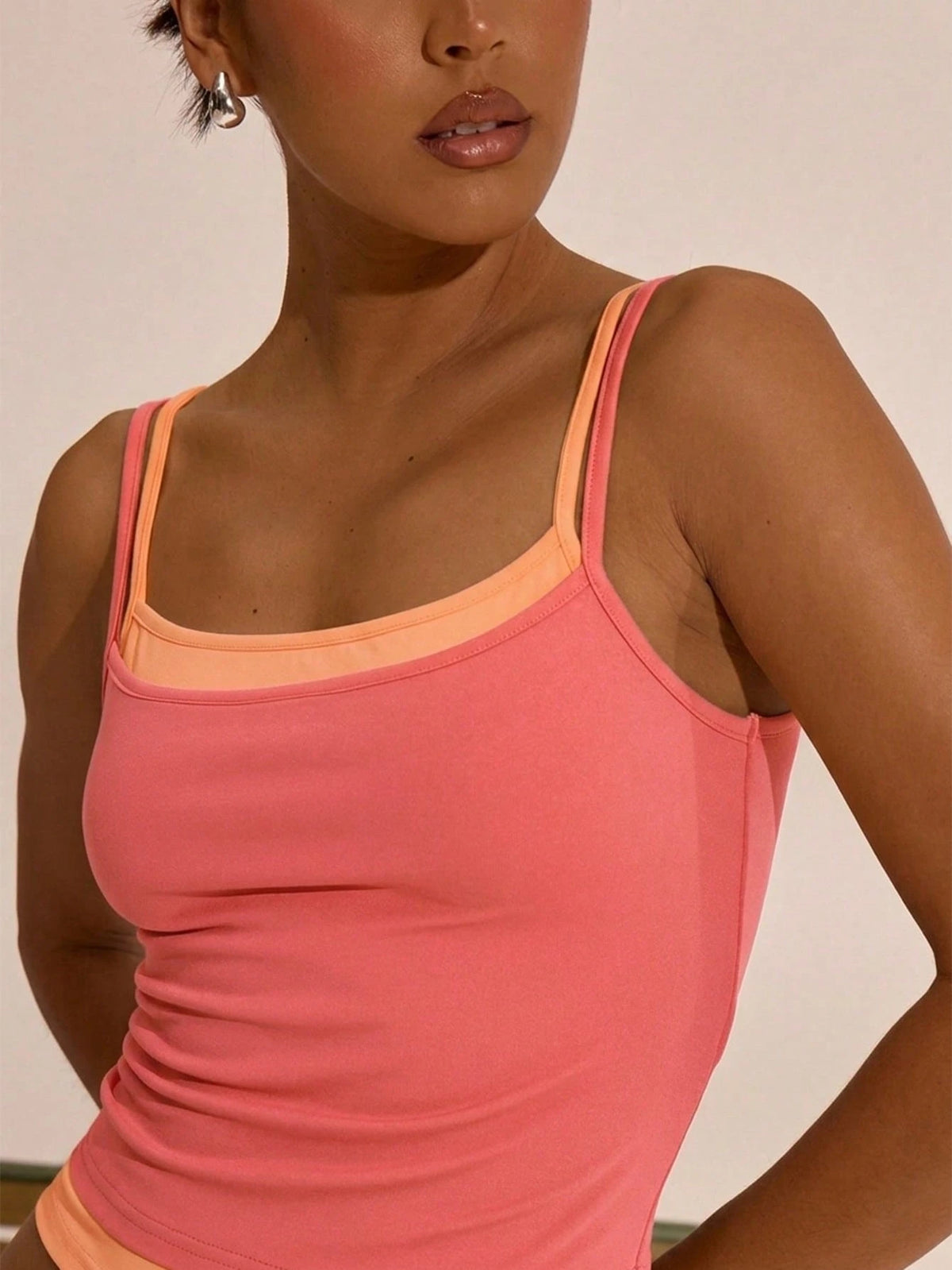 Colourblock Ruched Cami Top