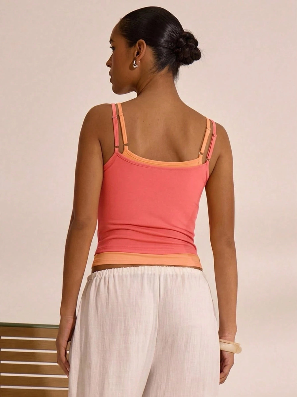 Colourblock Ruched Cami Top