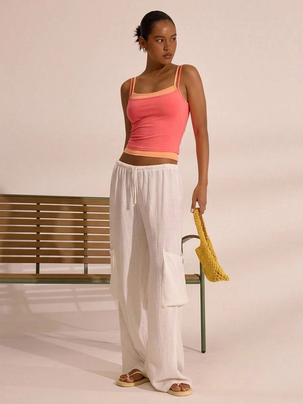 Colourblock Ruched Cami Top