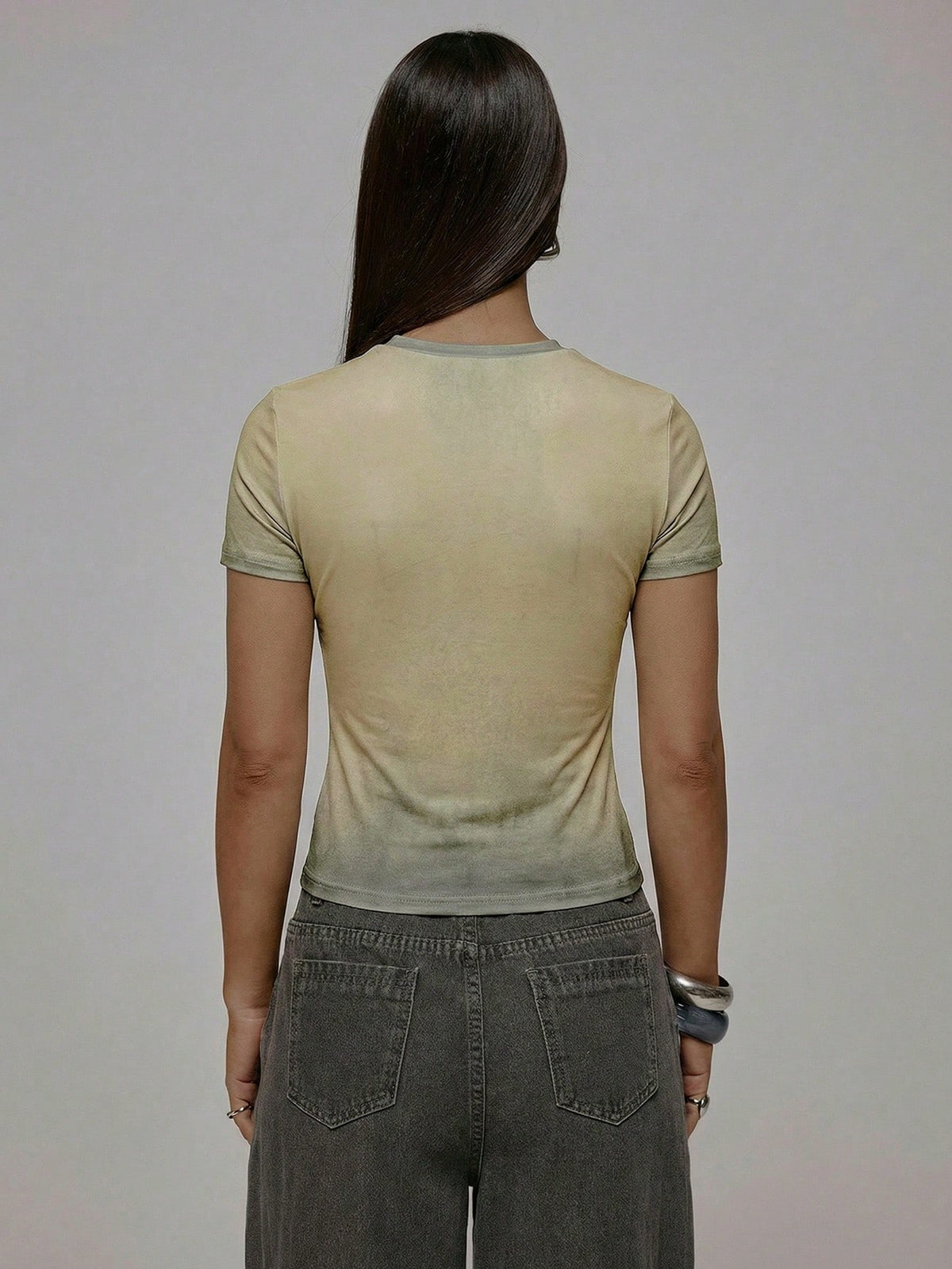 Khaki Washed Baby Tee