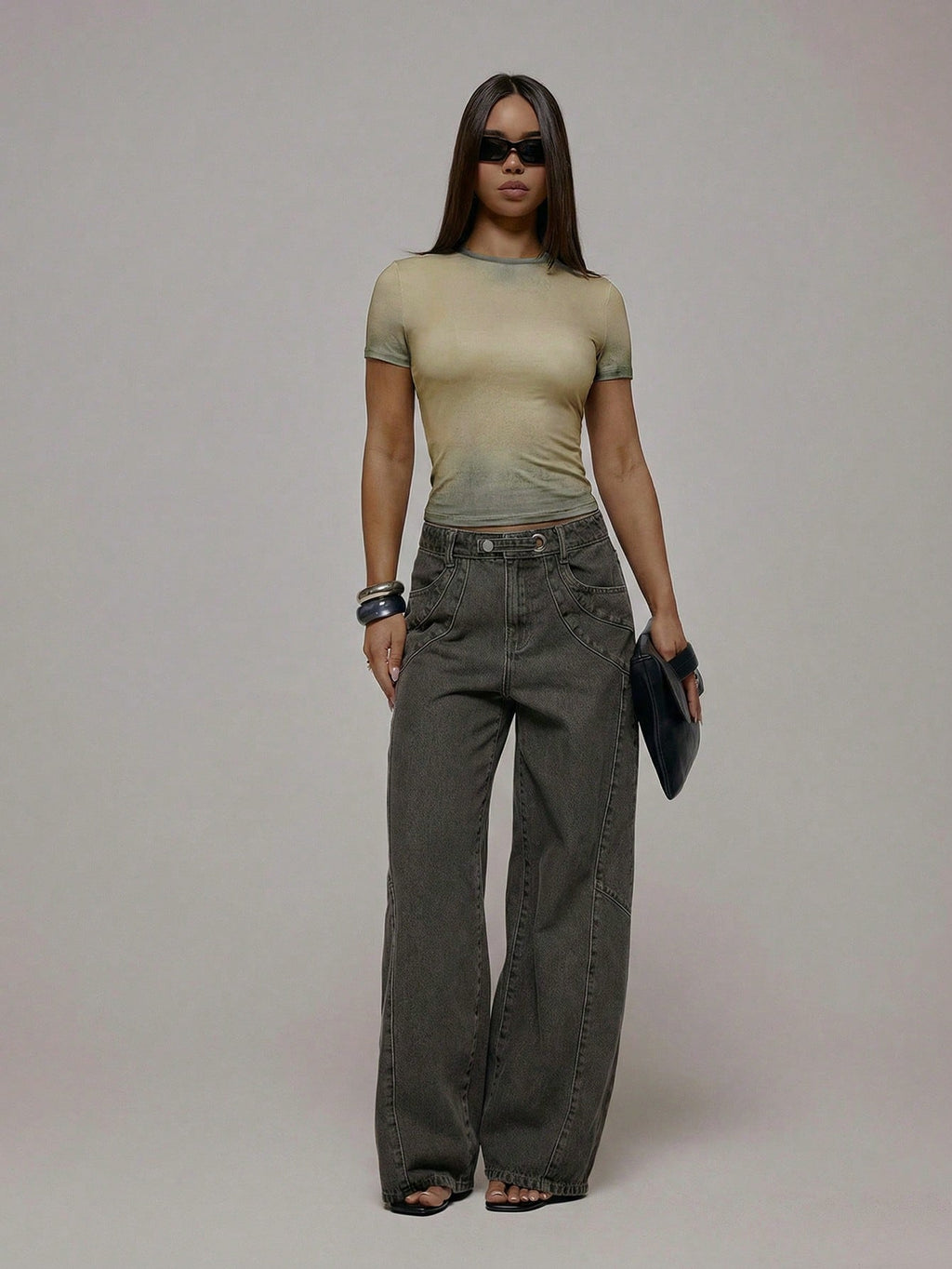 Khaki Washed Baby Tee