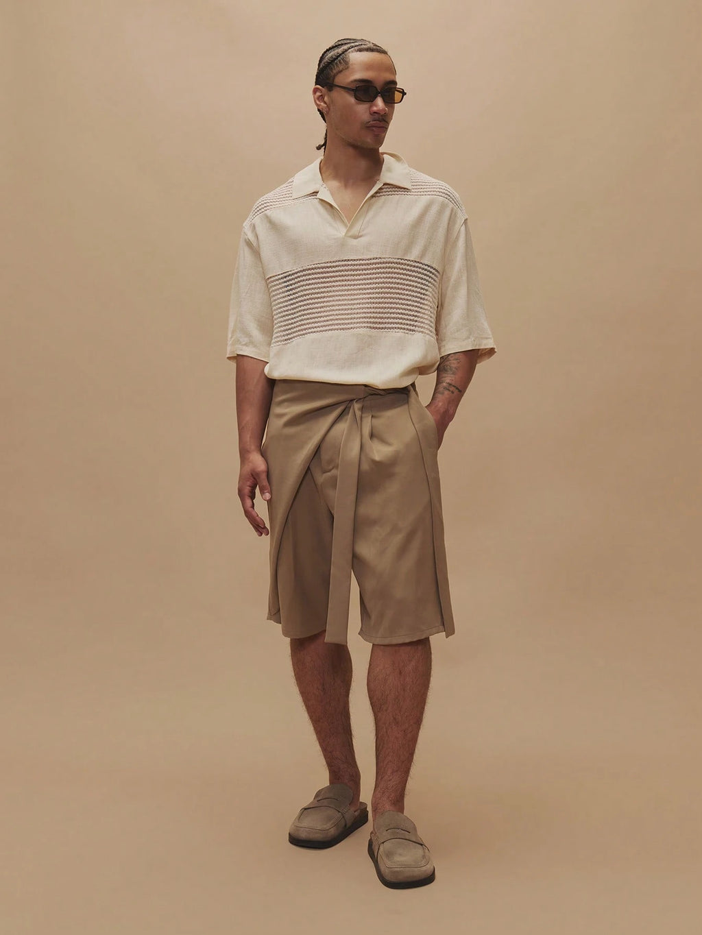 Apricot Stripe Oversized Shirt